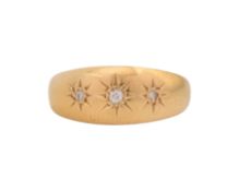 EDWARDIAN HALLMARKED 18CT GOLD & DIAMOND GYPSY RING