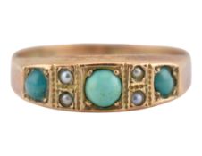 VICTORIAN 19TH CENTURY HALLMARKED 9CT GOLD RING