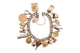 HALLMARKED 9CT GOLD CHARM BRACELET
