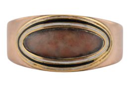 GEORGIAN GOLD ENAMEL MOURNING RING