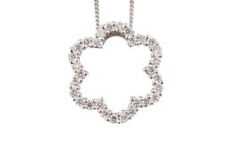 HALLMARKED 18CT GOLD & DIAMOND PENDANT NECKLACE