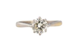 18CT GOLD & PLATINUM SOLITAIRE DIAMOND RING