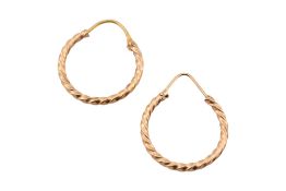 PAIR OF 18CT GOLD HOOP EARRINGS