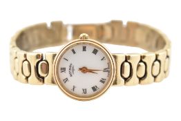 HALLMARKED 9CT GOLD LADIES ROTARY WRISTWATCH