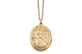 EARLY 20TH CENTURY 9CT GOLD FILLED LOCKET & CHAIN