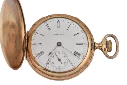 EARLY 20TH CENTURY GOLD PLATED WALTHAM HUNTER POCKET WATCH