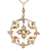 9CT GOLD & PEARL ART NOUVEAU