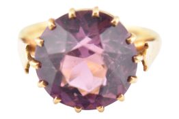 1930S HALLMARKED 18CT GOLD PASTE SET RING