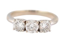 ITALIAN 18CT GOLD & DIAMOND THREE STONE RING