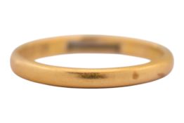 1920S HALLMARKED 22CT GOLD BAND RING