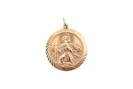 HALLMARKED 9CT GOLD ST CHRISTOPHER PENDANT