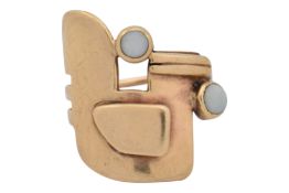 HALLMARKED 9CT GOLD & OPAL ABSTRACT RING