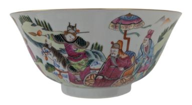 LARGE CANTON FAMILLE ROSE FIGURINE PORCELAIN BOWL 广彩人物大盌