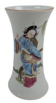 QING DYNASTY / REPUBLIC PERIOD FAMILLE ROSE GU VASE 清 粉彩人物花觚