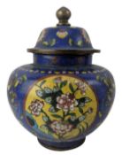 EARLY 20TH CENTURY CHINESE COPPER ENAMEL CLOISONNE LIDDED POT 民国铜胎掐丝珐琅彩盖罐