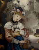 QING DYNASTY RERESERVE PAINTING ON GLASS OF A LADY 清 ‘’女仕‘’玻璃画