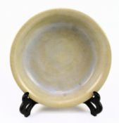 20TH CENTURY RU WARE MOON WHITE GLAZED DISH 20世纪仿宋汝窑月白釉盘