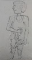 SHYAMAL DUTTA RAY (1934-2005) - PENCIL ON PAPER SKETCH DRAWING OF FARMER