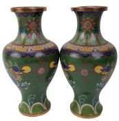 PAIR OF EARLY 20TH CENTURY CHINESE CLOISONNÉ VASES 20世纪掐丝珐琅彩花瓶一对