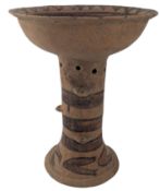 CHINESE PAINTED NEOLITHIC POTTERY STEMMED FOOD VESSEL 马家窑 彩绘 高脚豆