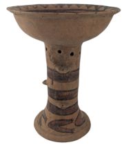 CHINESE PAINTED NEOLITHIC POTTERY STEMMED FOOD VESSEL 马家窑 彩绘 高脚豆