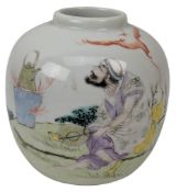 LATE QING / REPUBLIC PERIOD FAMILLE ROSE 'LI TIEGUAI' GINGER JAR 清末民初粉彩人物罐 ING