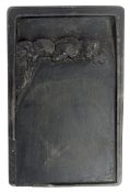 LATE MING INKSTONE DECORATED WITH PINE TREE & CLOUDS 明 砚台