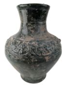 WESTERN HAN STYLE GREEN-GLAZED POTTERY HU VASE 汉 绿釉陶壶
