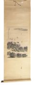 AFTER SONG WENZHI - LAKE TAI INK & COLOUR SCROLL PAINTING 宋文治 太湖春色
