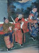 19TH CENTURY CHINESE EXPORT REVERSE GLASS PAINTING 19世纪 玻璃镜画