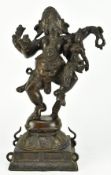 19TH HEAVY CAST BRONZE FIGURE OF MAHAGANAPATI 19世纪 摩呵嘎那波提铜立像