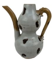 YUAN DYNASTY QINGBAI IRON POT EWER 元 青白釉点褐彩葫芦执壶