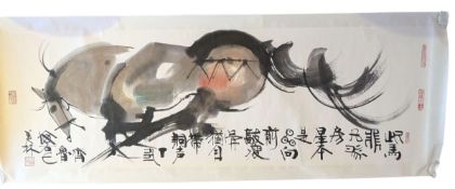HAN MEILIN 韩美林 (B 1936) - INK PAINTING OF A HORSE