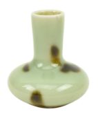 QING DYNASTY /REPUBLICAN MINIATURE LONGQUAN CELADON VASE 清 青釉褐彩水丞