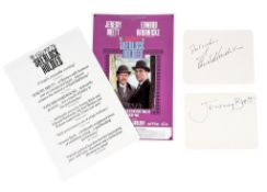 SHERLOCK HOLMES - JEREMY BRETT & EDWARD HARDWICKE AUTOGRAPHS