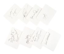 MONTY PYTHON - EARLY FULL CAST AUTOGRAPHS ON CARDS