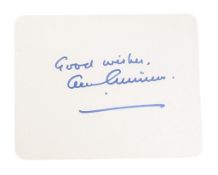 ACTORS - SIR ALEC GUINNESS (1914-2000) - AUTOGRAPH ON CARD