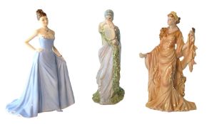 WORCESTER & WEDGWOOD - SELECTION OF THREE CERAMIC LADIES