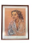 SHIRLEY STOPFORD TAYLOR - PORTRAIT OF BEN KINGSLEY - SIGNED PRINT