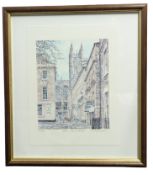 LOCAL BATH INTEREST - GLYN MARTIN - LITHOGRAPH OF CHURCH STREET