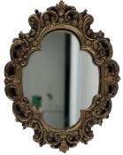 ITALIAN INSPIRED 20TH CENTURY GILTWOOD CARVED WALL HANGING MIRROR