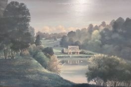 LOCAL BATH INTEREST - STEPHEN ANGEL (1853-2021) - OIL ON BOARD OF PRIORS PARK, BATH