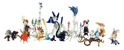 MIXED SELECTION OF 20TH CENTURY STUDIO ART GLASS ANIMALS