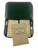 EARLY TO MID CENTURY CHINESE MAHJONG GAME IN LEATHERETTE CASE