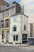 LOCAL BATH INTEREST - STEPHEN ANGEL (1953-2021) - OIL ON BOARD OF THE SILK SHOP, BATH