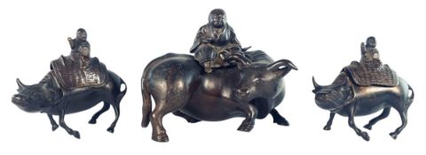 THREE 19TH CENTURY JAPANESE MEIJI PERIOD BRONZE CENSERS