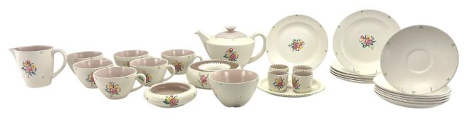 POOLE POTTERY - VINTAGE MID CENTURY HAND PAINTED CERAMIC TEA SET