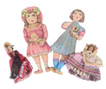 DOLLS - COLLECTION OF VICTORIAN STYLE SOFT LITHO DOLLS AND OTHER