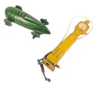 DIECAST CARS - VINTAGE CRESCENT LAND SPEED RECORD CAR AND BARRETT AND SONS PETROL PUMP