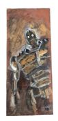 THE IRON GIANT - SIGNED PAINTING ON WOOD BY RICHARD BAZLEY